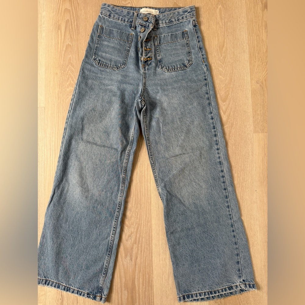 Stradivarius Light Blue High rise Wide Leg Jeans Size 2
